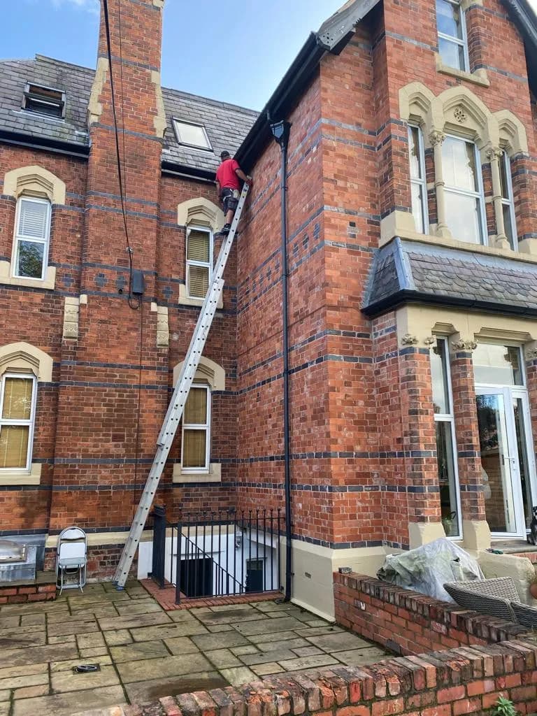 Gutter Clearing In Progress